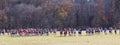 Wide view of the start of a championship boys high school cross country race