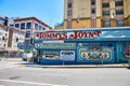 Wide view of Tommys Joynt diner restaurant on San Francisco street corner