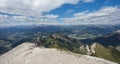 Wide  view from the top of Picco di Vallandro in Dolomites Royalty Free Stock Photo