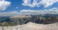 Wide view from the top of Picco di Vallandro in Dolomites Royalty Free Stock Photo