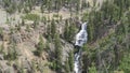 Wide view of undine falls in yellowstone