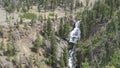 A wide view of undine falls in yellowstone national park