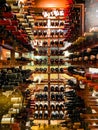 Wide vine cellar in a gourmet restaurant