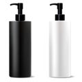 White cleanser dispenser pump bottle. Cosmetic
