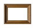 Wide wooden horizontal picture frame isolated Royalty Free Stock Photo