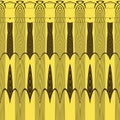 wide yellow and grey art-deco pattern and design