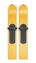 Wide yellow skis on a white background. 3d rendering