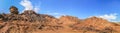 Wideangle panorama of stone mountains in the Sinai desert near Sharm El Sheikh Royalty Free Stock Photo