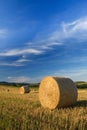 Wideangle shot of bale on field