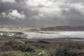 Widemouth Bay on a stormy winters day Royalty Free Stock Photo