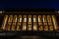 Widener Library at Harvard University with Visitors on Front Steps Royalty Free Stock Photo