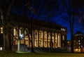 Widener Library at Harvard University with Visitors on Front Steps Royalty Free Stock Photo