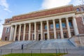 Widener Library at Harvard University with Visitors on Front Steps Royalty Free Stock Photo