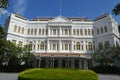 wider view of Front Facade of Raffles Hotel Beach Road Singapore