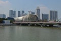 Wider View across the Padang to Esplanade Theatres on the bay, Singapore