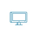 Widescreen display linear icon concept. Widescreen display line vector sign, symbol, illustration.