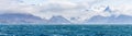 Widescreen panoramic view of South Georgia, a dreamlike island