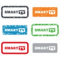 Widescreen Smart TV sign icon. Television set.