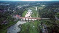The Widest Waterfall in Europe in Latvia Kuldiga and Brick Bridge Across the River Venta in the Evening After Sunrise Royalty Free Stock Photo