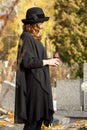Widow at the cemetery