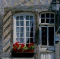 WIDOW AND DOOR,NORMANDY FRANCE Royalty Free Stock Photo