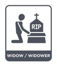 widow / widower icon in trendy design style. widow / widower icon isolated on white background. widow / widower vector icon simple