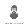 widow / widower icon. Trendy widow / widower logo concept on white background from Family Relations collection Royalty Free Stock Photo