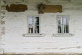 Widows in wooden building Royalty Free Stock Photo