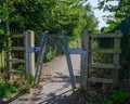 A width restrictor on a cycleway or footpath Royalty Free Stock Photo