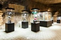 Wieliczka, Poland - glass-cases in exhibition chamber