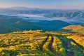 View from Wielka Rawka in Bieszczady Mountains in Poland