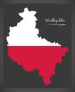 Wielkopolskie map of Poland with Polish national flag illustration Royalty Free Stock Photo