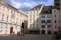 Wien, Austria - aug 2019: perspective of the Vienna judenplatz