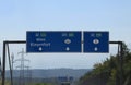 Wien, Austria - August 28, 2016: Road Sign in the highway with i Royalty Free Stock Photo