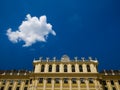 Wien/Austria - june 4 2019: close up of Schonbrunn palace in vienna with blue sky and a cloud Royalty Free Stock Photo