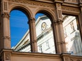 Wien/Austria - june 3 2019: reflection of the facade of a palace over the Windows of other palace Royalty Free Stock Photo