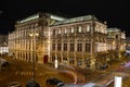 Vienna at night - State Opera Austria Royalty Free Stock Photo