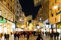 Wien KÃÂ¤rntner Strasse downtown Vienna, Austria. Illuminated shopping street during Christmas Time