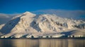 Wiencke Island / Dorian Bay landscape with snowy mountains in Antarctica. Royalty Free Stock Photo