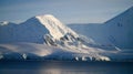 Wiencke Island / Dorian Bay landscape with snowy mountains in Antarctica. Royalty Free Stock Photo