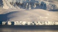 Wiencke Island / Dorian Bay landscape with snowy mountains in Antarctica. Royalty Free Stock Photo