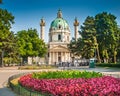 Wiener Karlskirche at Karlsplatz in Vienna, Austria Royalty Free Stock Photo