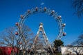 Wiener Riesenrad constructed in 1897 and located in the Wurstelprater park in Vienna Royalty Free Stock Photo