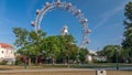 Wiener Riesenrad in Prater timelapse hyperlapse - oldest and biggest ferris wheel in Austria. Royalty Free Stock Photo