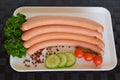 Wiener Sausage, Wienerwurst, Food, German Wiener Sausage, Wiener Wurst Royalty Free Stock Photo