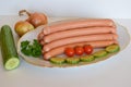 Wiener Sausage, Wienerwurst, Food, German Wiener Sausage, Wiener Wurst Royalty Free Stock Photo
