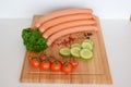 Wiener Sausage, Wienerwurst, Food, German Wiener Sausage, Wiener Wurst Royalty Free Stock Photo