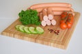 Wiener Sausage, Wienerwurst, Food, German Wiener Sausage, Wiener Wurst Royalty Free Stock Photo