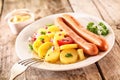 Wiener sausages with baby potatoes Royalty Free Stock Photo