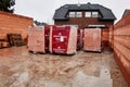 Wienerberger Poroton Bricks for the Shell of the ground floor of a family house with the warehouse of aerated concrete blocks for